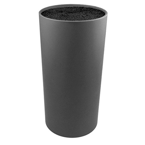 YOUZiNGS Design Messerblock universal mit Borsteneinsatz aus Kunststoff, unbestückt, Block für Messer 22,5cm Höhe, Farbe grau, Marke Cover