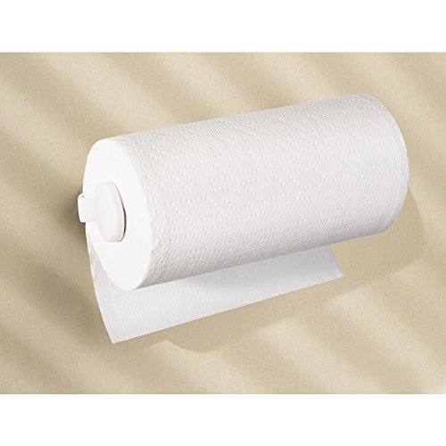 Porta rollo de toallitas de papel de pared iDesign en plástico blanco, 28,5 cm 3