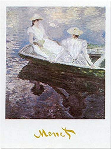 buyartforless Girls On A Boat by Claude Monet 28x20 Art Print Poster
