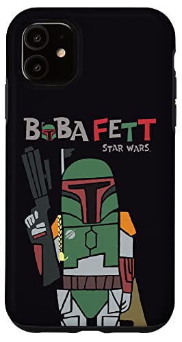 Coque iPhone 11 Star Wars Boba Fett finition mate noire