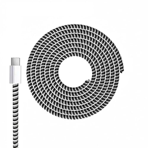 GadgetBite Ultimate Cable Protector | Spiral Cable Protector 1.5 Meter | Plastic Cord Wire Charger Winder for iPhone and Android Charging Cables - Triple Color(Pack of 1)