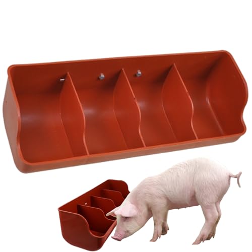 Viehfutterläder, Schweinefutterautomaten, 4 Futterfutter -Trog, 18, 1 x 6, 3 x 5, 1 Zoll Hochleistungs -Plastik -Vieh für Rinder Kühe Pferde Schafziegen Schweine Kalb