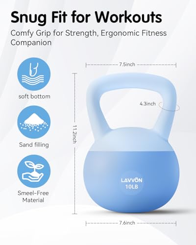 Soft Kettlebell - Cushioned Impact-Resistant Base and Anti-Slip, Kettle bell Anti-Slip Grip Weight for Home Workouts, Safe Strength Training Kettlebells Sets for Women & Men, With Non-slip Gloves - Image 6
