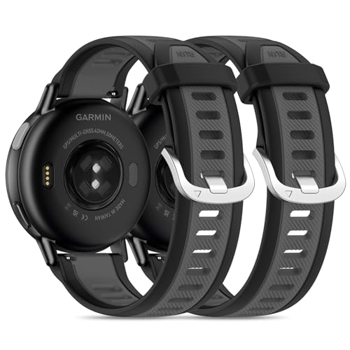 Garmin Forerunner 165/55/570-42mm/245/645�p�V���R�����v�o���h Vivoactive 6/5/3 20mm �N�C�b�N�����[�X2�p�b�N �\�t�g���o�[�����p�X�g���b�v Vivomove Style/Luxe/HR Sp