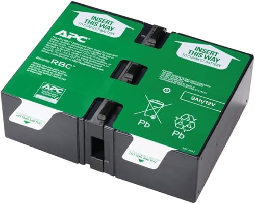APC UPS Battery Replacement, APCRBC124, for APC UPS Models BX1500M, BR1500G, BR1300G, SMC1000-2U, SMC1000-2UC, BR1500GI, BX1500G, SMC1000-2U, SMC1000-2UC, and Select Others