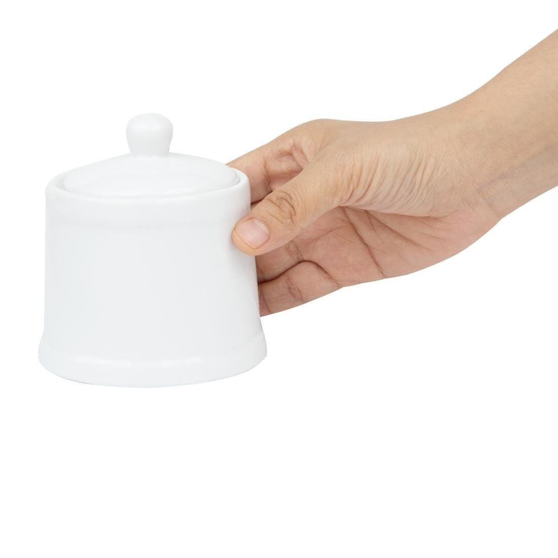 Olympia Whiteware Pier Sucrier avec couvercle – 250 ml (boîte 6)