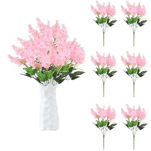 astylishome Pink Artificial Flowers Realistic Vivid Decorative No Withering Aesthetic Floral Arrangement Fake Hyacinth Wedding Decor for Ceremony Home Wedding Garden 1411