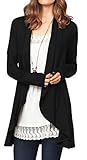 Uniquestyle Damen Cardigan Langarm Strickjacke Langarm Shirtjacke in langer Vokuhila-Form
