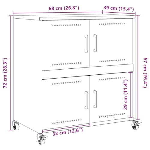Vidaxl Credenza Bianca 68,5X39X72 Cm In Acciaio Laminato A Freddo, Mobile, Credenza, Mobile Laterale, Mobile Credenza, Mobile Contenitore, Credenza - 3