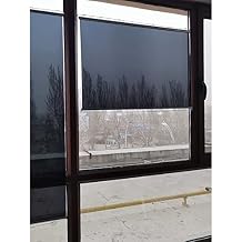 LXLZYXSF Black Daytime Privacy Suction Cup Curtains, Sun Protection UV Blocking Window Roller Shade, One-Way Mirror & Clear Roller Blind for Glass Door Size 73x150cm/29x59in