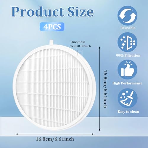 4 Pcs Nail Dust Collector Replacement Filters Compatible with MelodySusie SProR/XC320J Reusable and Easy Clean for Nail Dust Vacuum Machine Salons Home Use Nail Art Tools, White by SNIRFAQM - Image 2