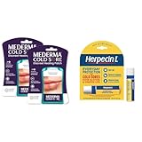 Mederma Discreet Cold Sore 30 Patches and Herpecin L Lip Balm Stick SPF30 for Cold Sores and Chapped Lips