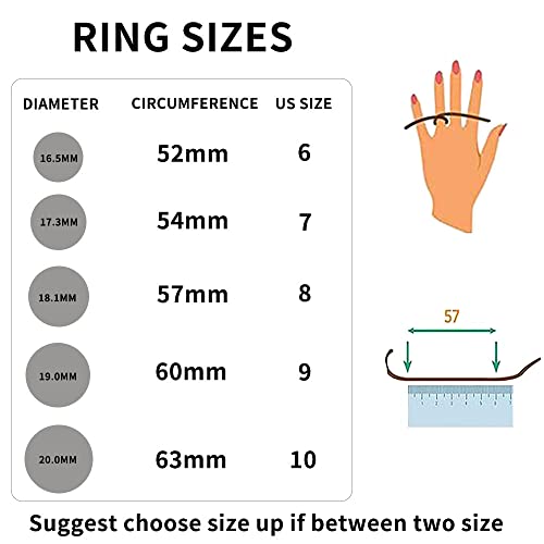 Mucal Fidget Rings For Anxiety 8Pcs Stainless Steel Spinner Ring Anti Anxiety Ring Spinning Moon Star Cool Stress Relieveing Rings thumb #7