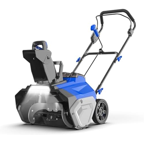 Wild Badger Power 40V ProLine 20" Cordless Snow Blower,26 FT Throw,8-Driveway,Brushless Single-Stage,4.0Ah Battery & Fast Charger,LED Lights,Lightweight for Driveways & Sidewalks