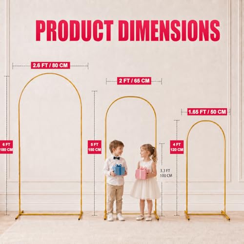 5FT Arch Backdrop Stand, Balloon Arch Stand, Metal Background Arch Stand, Backdrop Arch Frame, Wedding Arch for Backdrop by Youkelili - Image 3