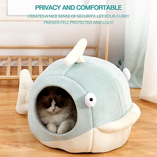 Cat Beds For Indoor Cats - Cat Bed Cave With Removable Washable Cushioned Pillow, Calming Cozy Soft Cat Cave, Cute Friendly Dolphin Cat Houses For Indoor Cats No Deformation Pet Bed, M #TOP5
