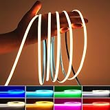 MALIGAZA 5mm Ultra Thin COB LED Strip 3000K Warm White DC 24V RA>90 High CRI LED Tape Light, Cuttable Flexible, 16.4FT Super Bright, IP30 for Indoor House Kitchen Bedroom Decor