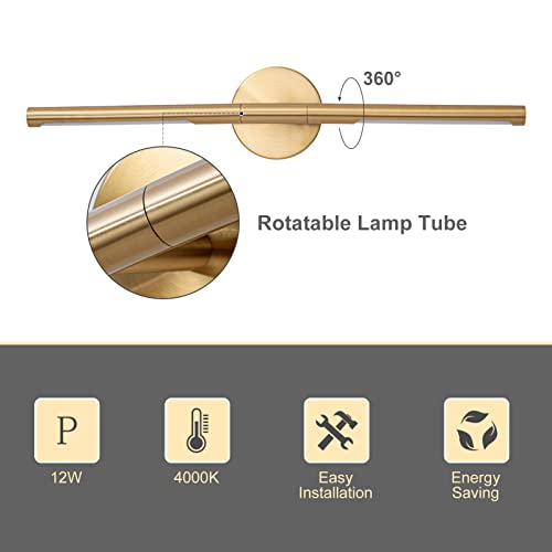 Linseeds Gold Bathroom Light Fixtures Over Mirror, 23.6 Inch Led Vanity Light Bar, Modern Sconces Wall Lighting, Bathroom Vanity Lights Above Mirror #TOP2