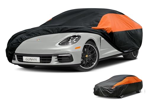 Image of GUNHYI Car Cover Custom Fit Panamera Waterproof All Weather for Automobiles, Lightweight Full Exterior Cover Outdoor Sun UV Rain Dust Snow Wind Protection.
