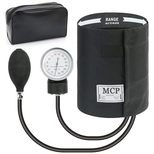 Image of MCP Healthcare Aneroid Arm Blood Pressure Monitor Sphygmomanometer - Manual Blood Pressure Monitor (Black)