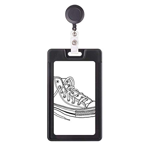 Porte-badge rétractable en toile blanche peint à la main avec un design artistique unique
