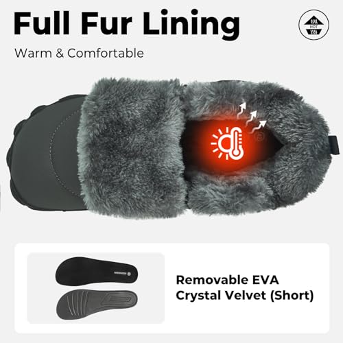 Miniatura 5 de Mishansha Barefoot Botas Hombre Invierno Botines Mujer Invierno Botas De Nieve Cálido Zapatos Nieve Barefoot Zapatillas Antideslizante Botas De Trekking Gris Eu Gr.42