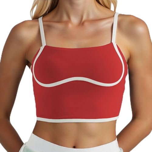 Camisetas sin mangas para mujer con sujetador integrado rojo talla S