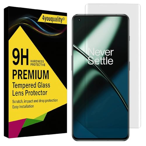 Image of 4youquality [1-Pack UV Tempered Glass Screen Protector for - Premium Full Edge-to-Edge Borderless Design with Easy UV Installation Kit (OnePlus 11)