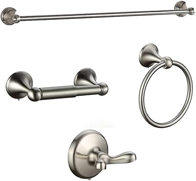 Amazon.com: AGKXHDEC 4-Piece Bathroom Hardware Set: Brushed Nickel ...