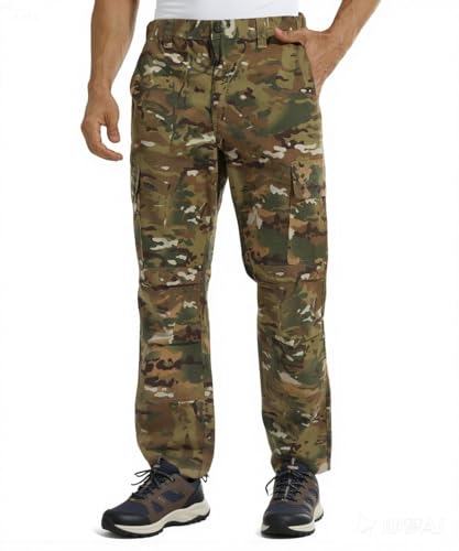 YUSHOW Taktische Hose Herren Outdoor Tarnhose Baumwolle Robust Wanderhose...
