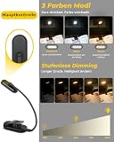 czytać ładowalna lampa do czytania z 16 diodami LED, 3 tryby temperatury barwowej i regulowana jasność, elastyczna lampa 360°