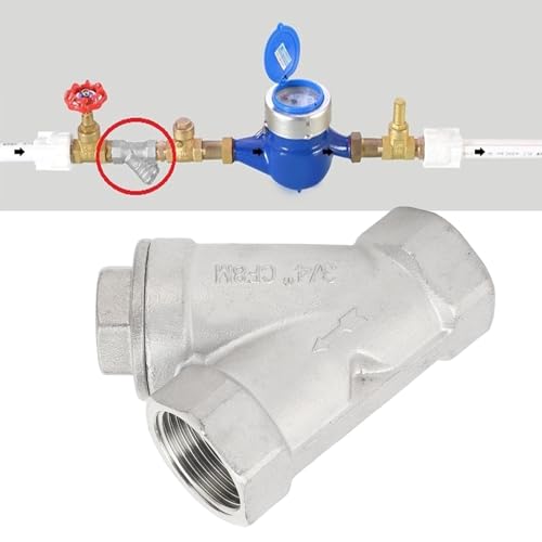 Y-Sieb Edelstahl, Edelstahl Y-Typ Sieb mit Doppellagigem Netzgewinde 3/4 Zoll DN20, Y-Filter für Wasser Öl Gas, Industrielles Sieb für Sanitär Anwendungen