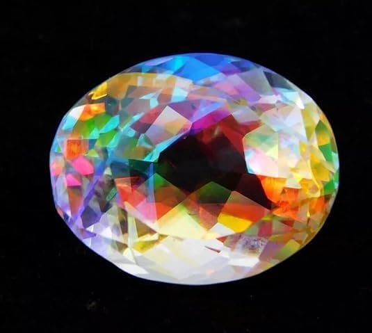 100 Ct Natural Rainbow Mystic Topaz Oval Cut Certified Loose Gemstone for Jewellery Making