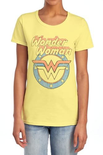 PopFunk Classic Wonder Woman Mother's Day Officially Licensed Womens Premium Cotton Short Sleeve Graphic T-Shirt (X-Large) Banana