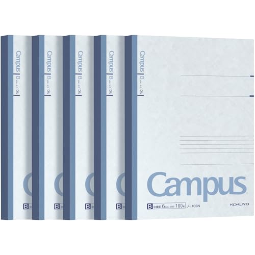 KOKUYO Campus Composition Notebook, 5 Pack B5 Lined Notebooks with 100 Sheets 6mm Ruled Paper, 7 x 10 inch Notebook for School and Work, School Supplies Comp Book for Journal Diary