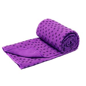 voidbiov Non Slip Yoga Mat Towels With Carrying Bag, Extra Long Dot Grip Bikram Yoga Mat Towel Purple