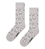 Happy Socks Llama Baumwolle Socken Unisex Grau 41-46