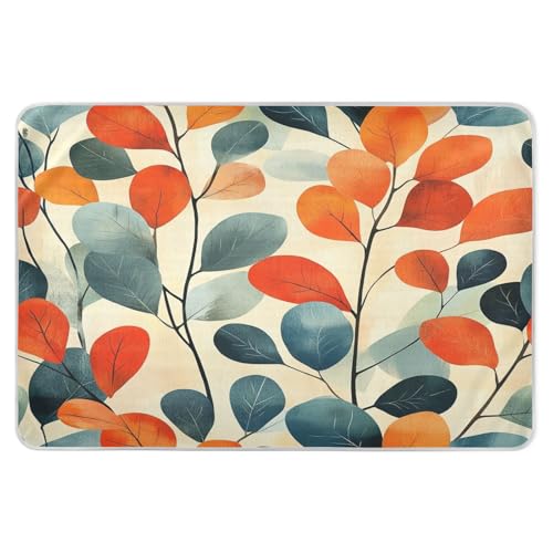 Extra Large Resuable Training Pee Pads for Kids Fall Flowers Beige Soft Absorbent Bed Wetting Pad Skin-Friendly Pee Mats for Kids Adults Pets 34 × 52