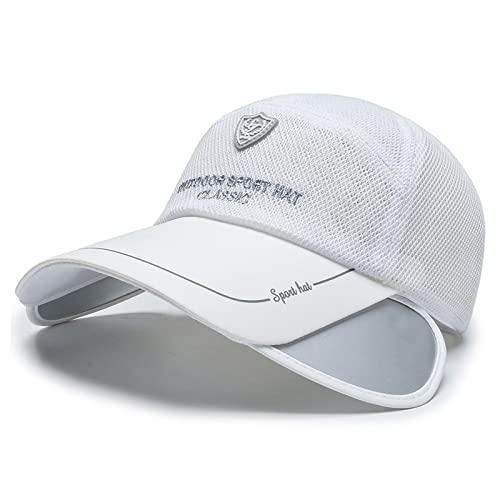 Mesh Baseball Caps For Men Women Retractable Brim Sun Visor Hats Letter Logo Embroidered Adjustable Travel Sport Dad Hat White #TOP1