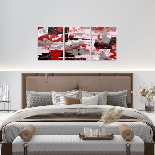 Toile murale abstraite Loussiesd 3 panneaux - triptyque géométrique moderne 40x30 cm - 4