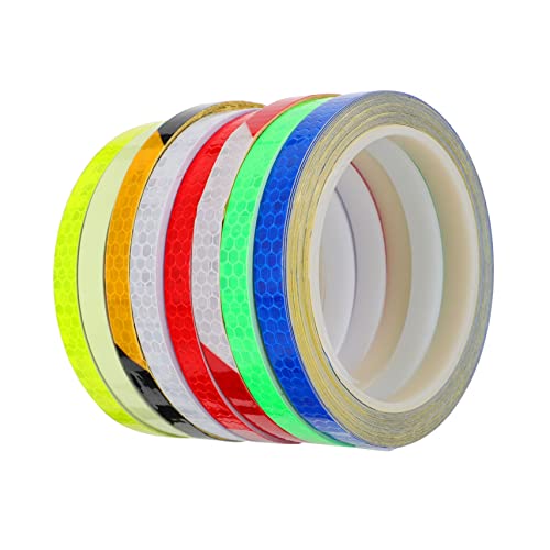 Abaodam 8 Rolls Decals Durable Reflective Stickers for Bike Safety Warning Decals for Night Riding for Bicycles Helmets and Road Signs