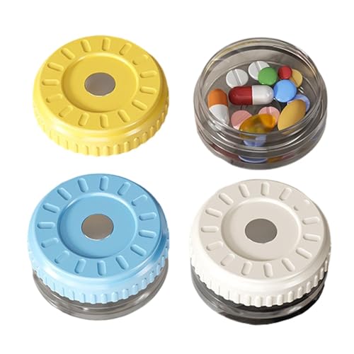 Pill Organizer ? Clear Acrylic Lightweight Box, Lid Dispenser Holder, Pocket Size Carry Case, Modular Medication Sorting Arrange