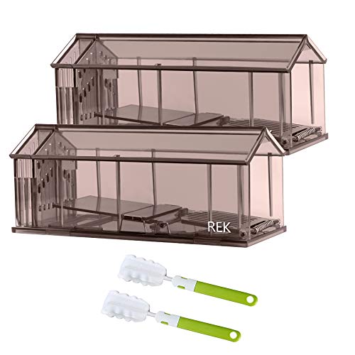 Preisvergleich Produktbild REK Mausefalle Lebend 2er Set,Tierfreundliche Lebendfallen für Mäuse,Mausefalle Lebend,Tierfreundliche Mäusefalle Rattenfalle für Küche, Haus, Garten Umweltbewusst Kastenfalle Mäuse Fangen.