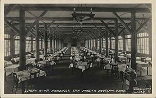 Dining Room, Paradise Inn, Rainier National Park Mount Original Real Photo Postcard (RPPC)