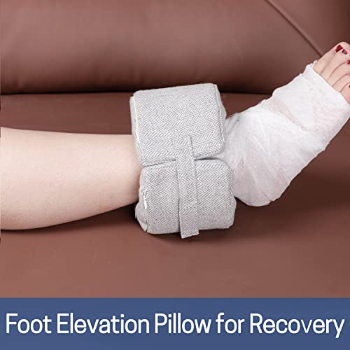 Image of SWISSELITE Foot Elevation Pillow Ankle Heel Protector Wedge Foot Support Cushion Anti-Bedsore Zipper Removable Cover Sleeping Rest - Nursing Cushion for Recovery