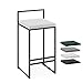 Gsej-Tabourets Fauteuil Haut de comptoir de Cuisine Nordique Minimaliste, Coussin de Flanelle Souple, Fauteuil de comptoir Noir Blanc Gris-Vert, Hauteur de l'assise: 60 cm