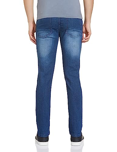 Image of The Indian Garage Co Men's Slim Fit Solid Mid Rise Jeans