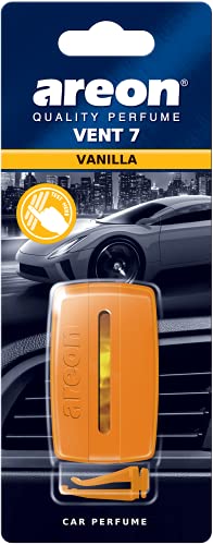 Image of Areon Vanilla Scent Vent 7 Car Perfume | Fruity & Sweet Perfume Fragrances | Light, Fresh Scent and Deodorizing Properties (Pack of 2)