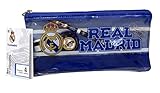 2319; portatodo de plástico con utiles Real Madrid; lapiz, goma, sacapuntas y regla.
