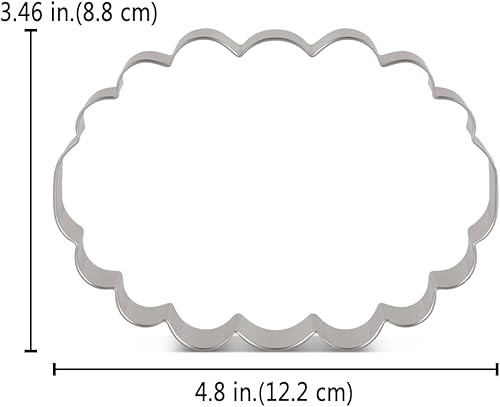 Miniatura 2 de LILIAO Janka - Cortador de galletas con borde festoneado, marco para sándwich, fondant, cortador de galletas, 4.8 x 3.46 pulgadas, acero inoxidable